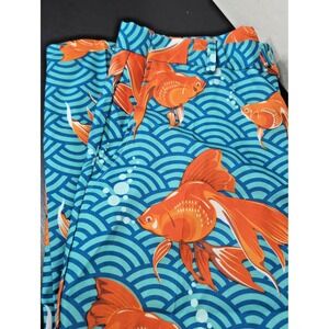 Smiffys Stand Out Pant Men's Large 36w Koi Goldfish Japanese Wave Pattern Blue